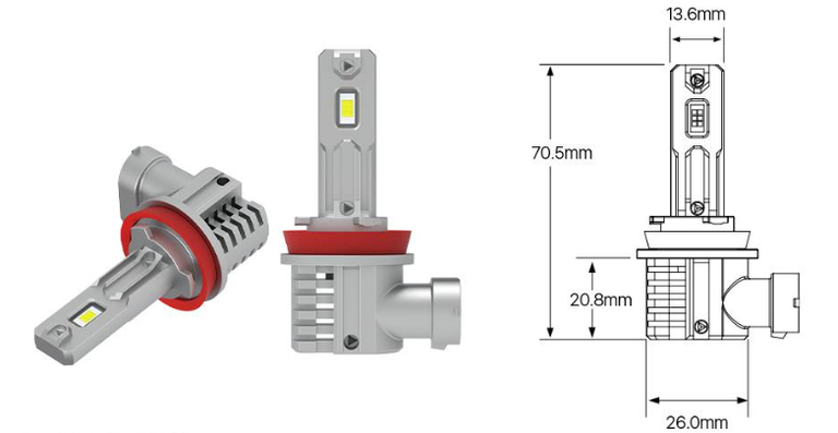 ŻARÓWKI LED H11 bez adapterów 12000LM CANBUS IDEALNIE DOPASOWANE RETROFIT (12)