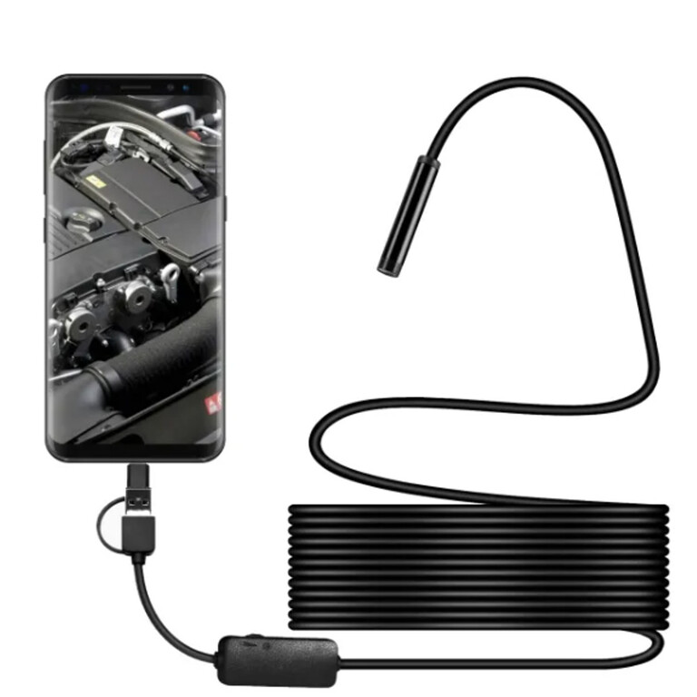 KAMERA ENDOSKOPOWA INSPEKCYJNA 5M 3w1 do PC TELEFONU ANDROID Full HD sztywny (2)
